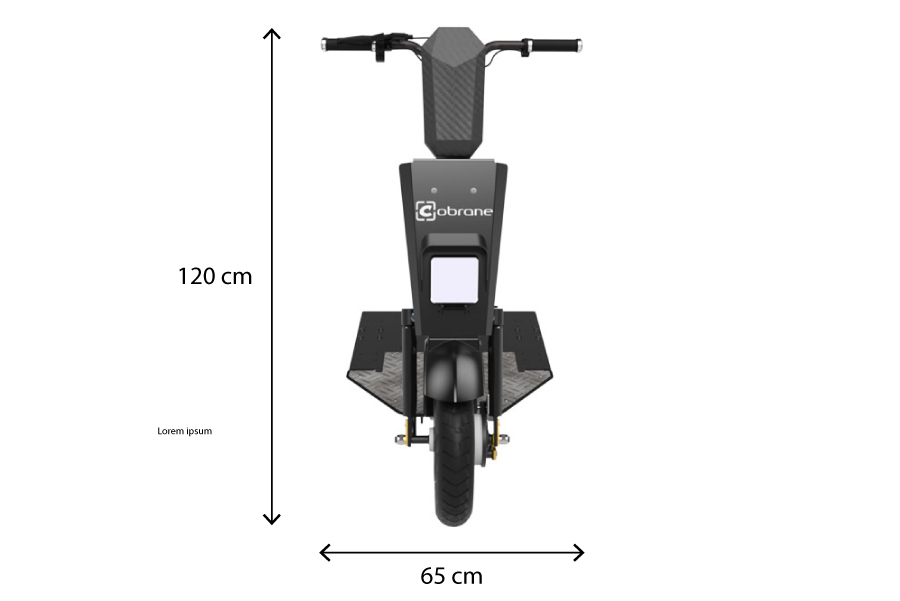 Dimensions du P1 (hauteur au guidon et largeur) | © Cobrane Design