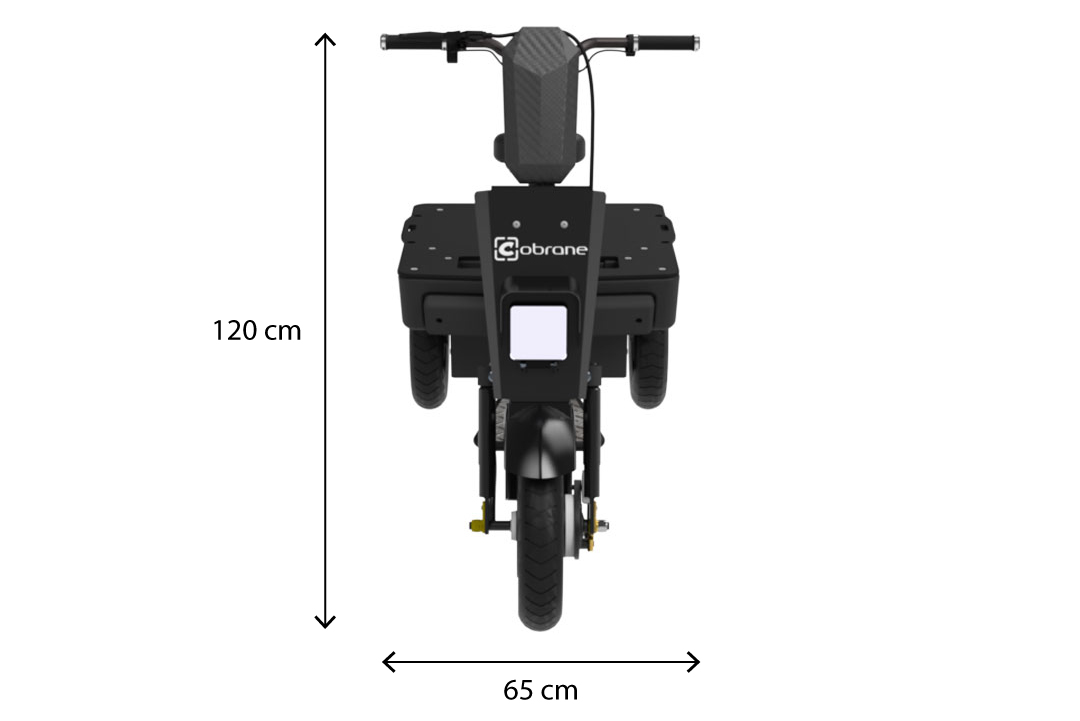 Dimensions du A1 (hauteur au guidon et largeur) | © Cobrane Design