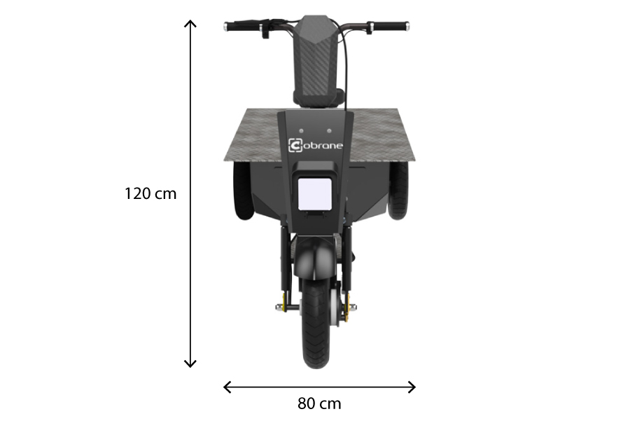 Dimensions du A1 XL (hauteur au guidon et largeur) | © Cobrane Design