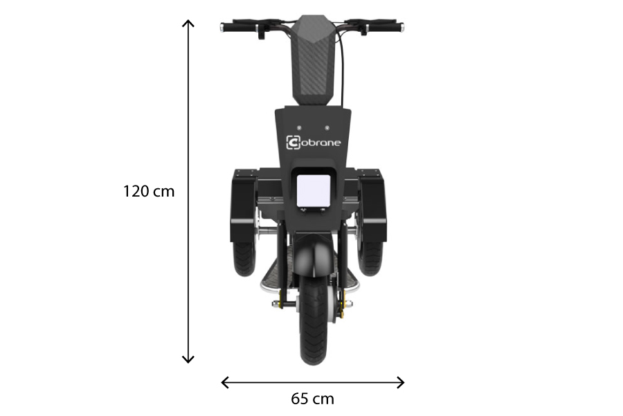 Dimensions du T1 (hauteur au guidon et largeur) | © Cobrane Design